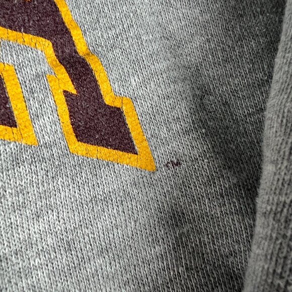 Y2K TCX Minnesota Golden Gophers Sweatshirt Adult Large Grey Faded Logo Hoodie - Picture 6 of 16